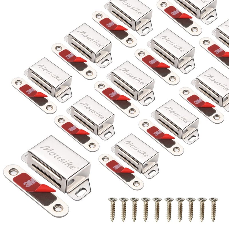 Mousike Cabinet Magnets 30lb Stainless Steel Magnetic Door Catch with Strong Magnetic for Kitchen Cupboard Wardrobe Closet Cabinet Door Drawer Latch - Image 1
